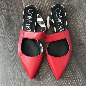Calvin Klein red shoes, in good condition , size 39